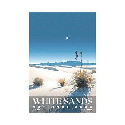 White Sands National Park Poster, Travel Art, Office Poster, Home Decor | S3 - image1